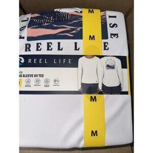 Reel Life Long Sleeve UV T-Shirt Women's UPF 50+ White Thumbhole Paradise Med